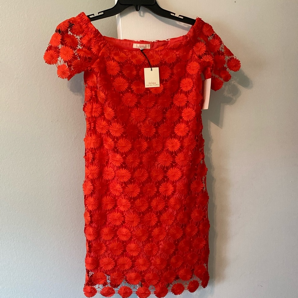 TRINA TURK Off Shoulder Dress. Sz XS